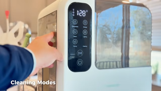 Baby bottle sterilizer cleaning modes selection