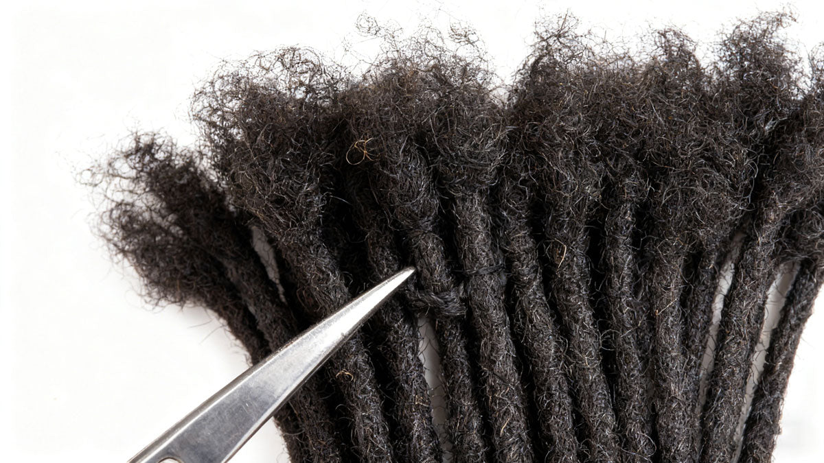 Close up dark brown locs trim: dreadlock maintenance